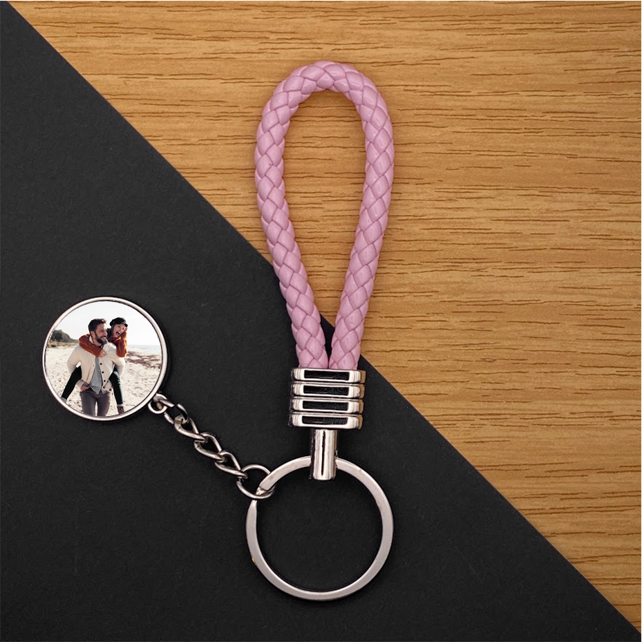 Personalisierter Schlüsselanhänger  Loop-Anhänger rosa – Schlüsselgeschenke